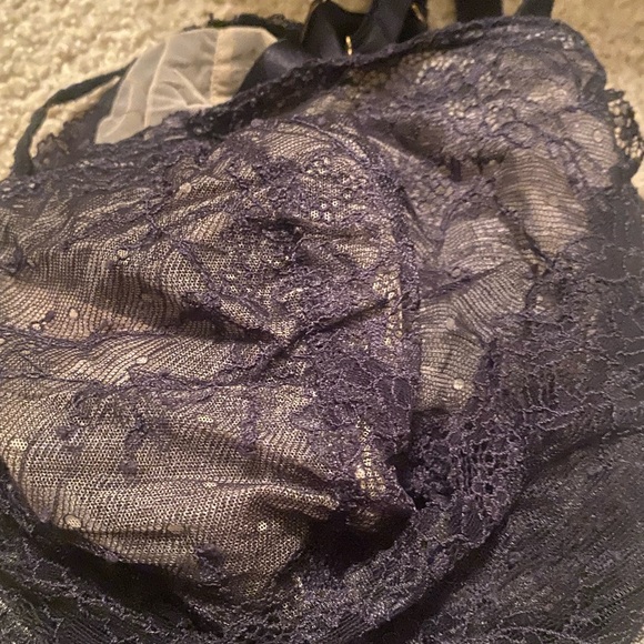 Cacique Black Lace Unlined Balconette Bra 44H - Picture 7 of 7